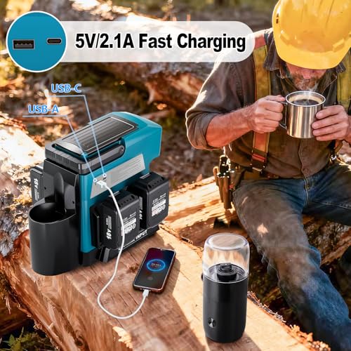 Taingwei Cordless Coffee Maker for Makita 18V Battery, Portable Drip Coffee Maker with Electric Coffee Grinder for RV, Camping, Travel, Car, Hiking (Battery Not Included) - style: For Makita Battery