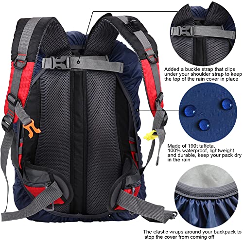 Waterproof Backpack Rain Cover with Anti Slip Buckle Strap for Camping, Hiking, Traveling, Hunting, Biking, 15-80L - color: Midnight Blue, size: 70L - 80L