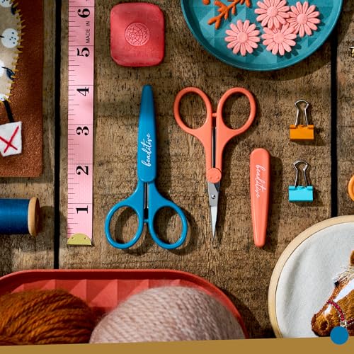 High Precision Detail Scissors Set (2-Pc) Sharp, Fine Tips | Paper Cutting, Scrapbooking, Sewing, Crafting | Stainless Steel | Protective Cover (Mid Century) - color: Mid Century