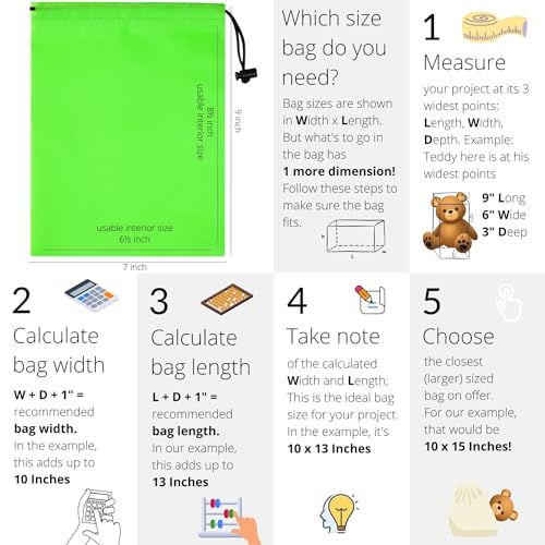 PALTERWEAR Drawstring Bag with Toggle - Nylon Cinch and Ditty Pouch Six-Pack (Green, 7 x 9 Inch, Set of 6) - color: Green, size: 7 x 9 Inch
