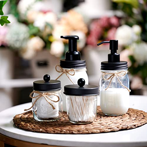 Amolliar Mason Jar Liquid Soap Dispenser Lid, Lotion Soap Pump Black 6 Pack | Stainless Steel Soap Pump 16oz Regular Mouth Jar, Farmhouse Decor, Hand Soap, Dish Soap, Lotion Soap Lid, Extra 3 Long Tubes - color: Black, size: 6 Pack