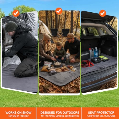 REDCAMP 79"x59"Large Outdoor Camping Blanket Sherpa Fleece Lining, Black - color: Matte Black, size: 59"x 79"