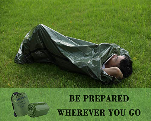 Emergency Sleeping Bag, Lightweight Survival Sleeping Bags Waterproof Thermal Emergency Blanket, Bivy Sack Survival Gear for Outdoor Adventure, Camping, Hiking, Orange, Green - color: Camouflage