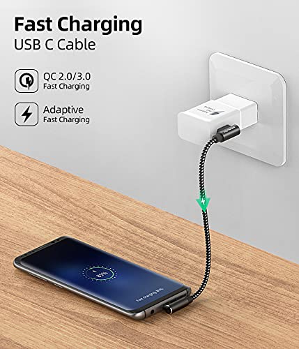 USB to USB C Cable 90 Degree 3Pack 1.5FT, Short Right Angle USB C Cable - color: Black, size: 1.5FT
