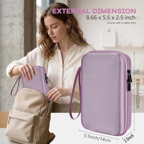 Hard Electronics Organizer Shockproof Carrying Case for MacBook Power Adapter Chargers Cables Power Bank Apple Magic Mouse Apple Pencil USB Flash Disk SD Card Hard Drive Accessories Bag, Purple - color: Purple