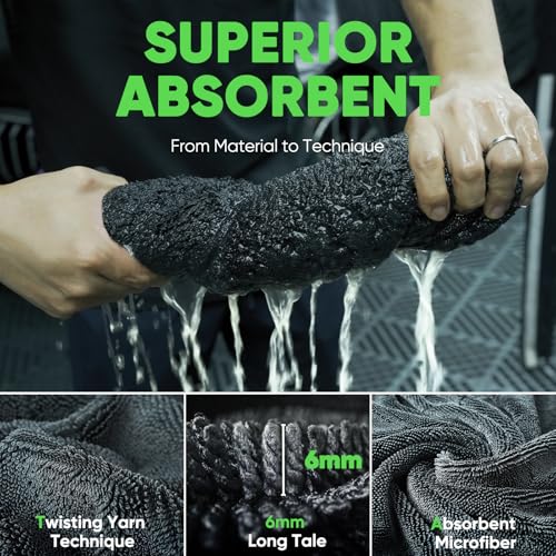 KKV 2-Pack Microfiber Towels (35"x 24") Extra Large Ultra Absorbent Drying Towel for Cars and Trucks, Without Streaks, Scratches, or Water Spots - size: X-Large