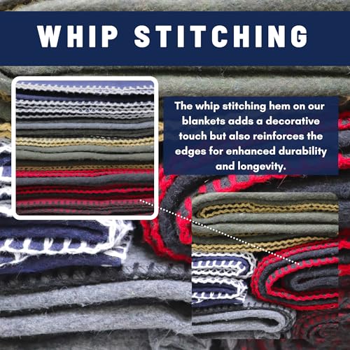 Heavy Duty Wool Blanket, Survival, Emergency, and First Aid Use – Mil-Spec, Fire Retardant, Durable Outdoor Wool Blankets for Camping. - Black, (64 x 90 inches) - color: Black