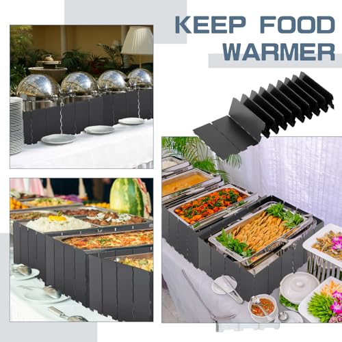 MorningRo 2 Pcs 40 Plate Camping Stove Windscreen Stainless Steel Folding Wind Cover with Drawstring Bag Windscreen for Camping Stove Picnic Backpacking Alcohol Stoves Wind Shield (Black) - color: Black