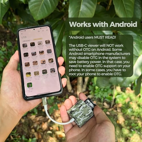 Trail Camera Viewer, Game Camera SD Card Reader for Hunters to View Images and Videos for iPhone 15 or Later and Android (USB-C) - style: For iPhone 15 or later, Android (USB-C)
