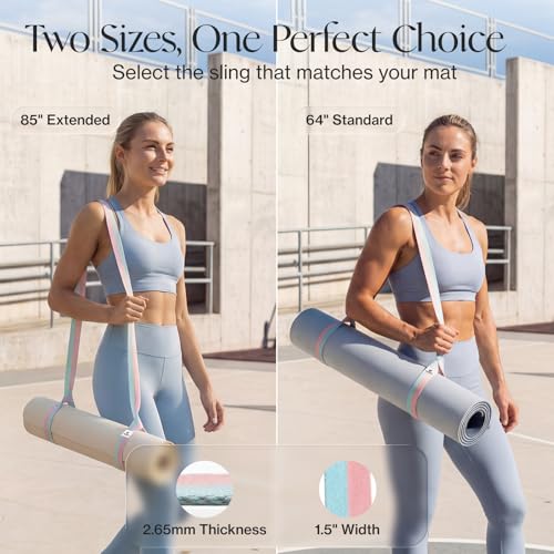 Tumaz Yoga Mat Strap Adjustable Carrier for All Yoga Mats, 2 Sizes - color: 01. Candy, size: 85 IN