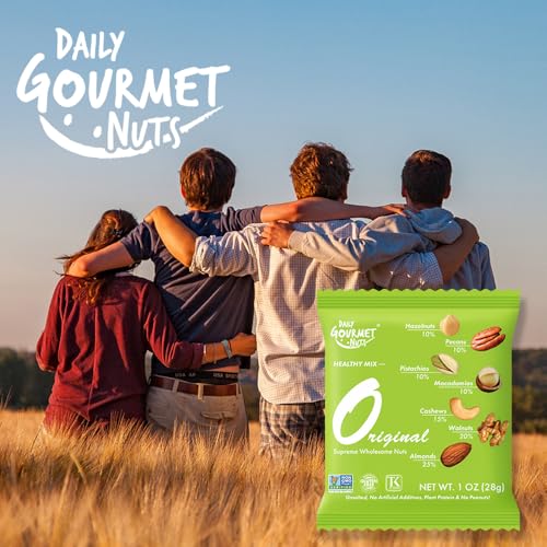 Daily Gourmet Nuts - Unsalted Mixed Nuts Snack Packs/Individually Wrapped Snacks/Nut Snacks/No Peanuts/Healthy Trail Mix Individual Packs/Deluxe Assorted Snacks / 48 Packs - size: 1 Ounce (Pack of 48)