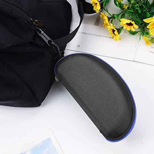 3pcs Zipper Hard Shell Sunglasses Case and Eyeglasses Case Portable Travel Glasses Case with Plastic Hook - color: Blue