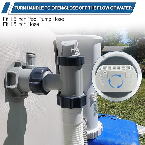 Above Ground Plunger Valves with Pool Hose Adapter B for Intex Above Ground Pool & Pump, Pool Parts and Accessories On/Off Plunger Valve Replacement & 25009 Hose Conversion Adapter 1 1/4 to 1 1/2