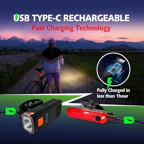 Kunhe USB-C Rechargeable Bike Lights Front and Rear(2or4or10or20 Packs) Night Riding for Kids &Adults 3 Lights Modes Used as a Safety Indicator Light for Skateboards Strollers and Wheelchairs - size: 10Set