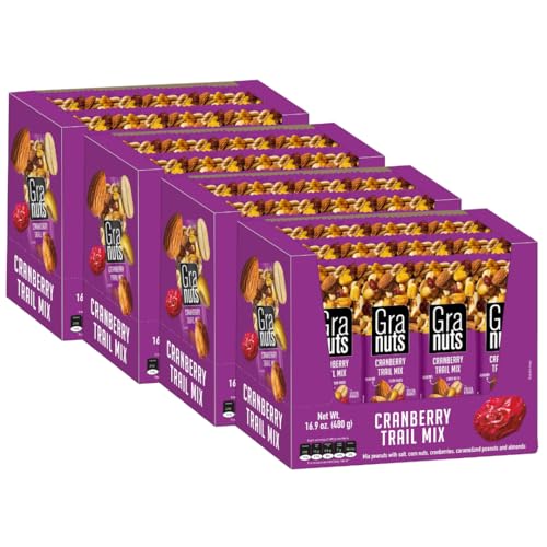 Granuts Cranberry Trail Mix, Sweet and Salty, 1.41 oz (48 Pack) | Individual Snack Packs - size: 0.15 Ounce (Pack of 48)