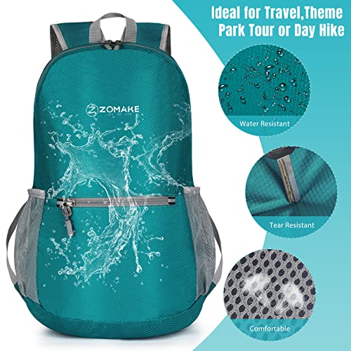 ZOMAKE Lightweight Packable Backpack, Foldable Small Travel Day Pack - color: Lake Green