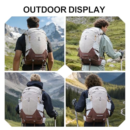 IX INOXTO Hiking Backpack, Camping Backpack, 30L Waterproof Hiking Daypack with 3L Water Bladder and Rain Cover (Khaki) - color: Khaki