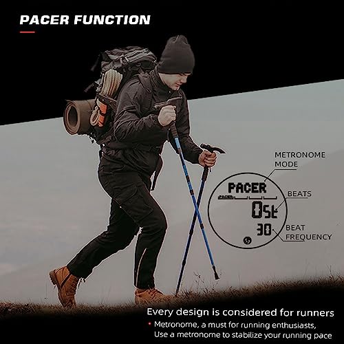 DIDITIME Tactical Watches for Men, Military Watches for Men, Waterproof 164FT, Fitness Watch, Mens Digital Watches with Compass, Metronome, Pedometer, Lightweight Breathable Nylon Watch - color: ALPS-BLACK