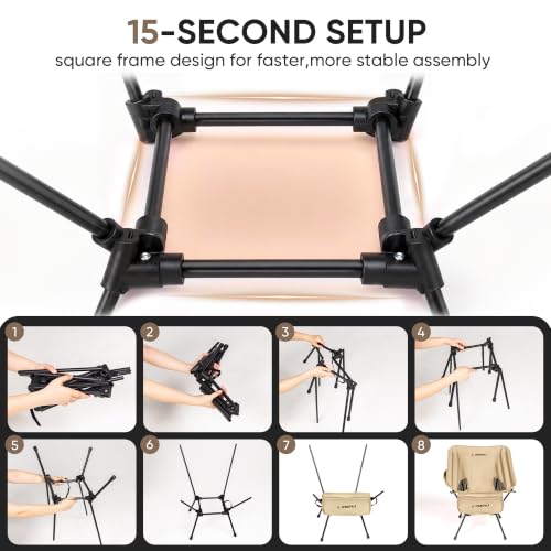 Ultralight Camping Chair for Adults, 3.6 lb Portable Seat, 350 lb Capacity - color: Brown