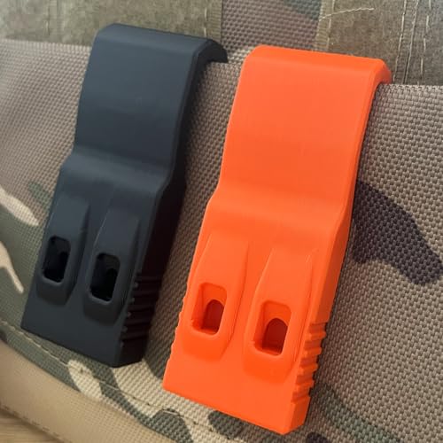 Emergency Safety Whistle with Flexible Clip, Loud Tactical EDC Whistle for Backpack, Running, Hiking, Police & Security Gear Accessory - color: Black