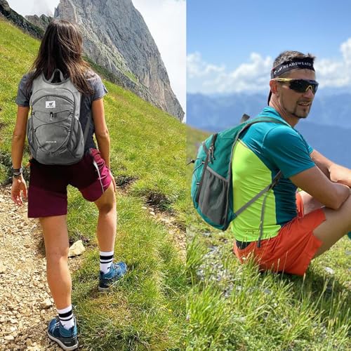 SKYSPER 15L/20L Foldable Hiking Backpack Lightweight Packable Travel Daypack with Chest Strap Small Folding Pack for Walking - color: Black, size: 20l