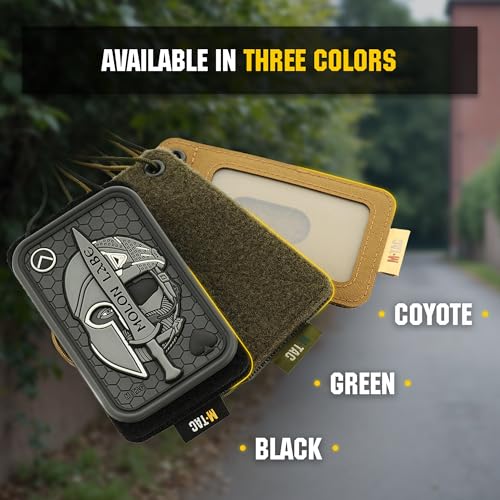 M-Tac Tactical Hanging ID Card and Patch Holder with Hook and Loop Surface and Draw Cord (Black) - color: Black, size: transparent panel