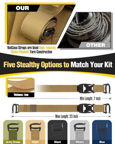 MOLLE Tactical Backpack Straps Rush Tier System Molle Attachment - color: Khaki 4pcs