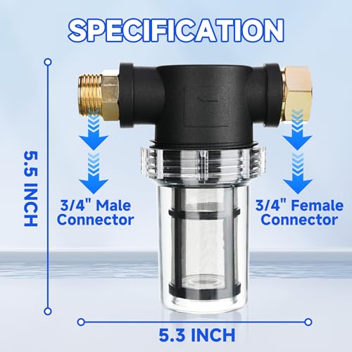 M MINGLE Garden Hose Filter for Pressure Washer Inlet, 2 Pcs | Inline Sediment Water Filter Attachment, 40 & 100 Mesh Screens, Fits Garden Hoses, Pumps, Sprinklers & RV Water Systems - size: 2 pcs
