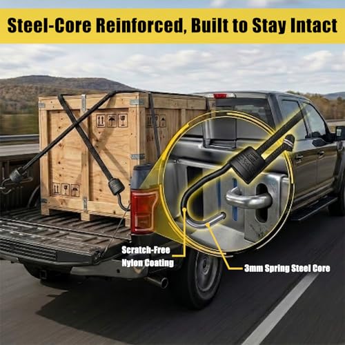 Adjustable Bungee Cords with Hooks Heavy Duty Outdoor (26 Pcs)