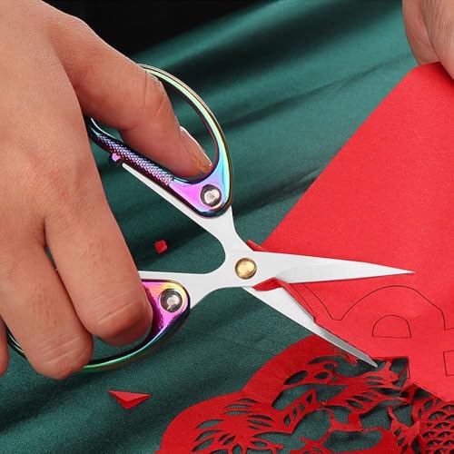 5" All Stainless Steel Office Scissors,Ultra Sharp Blade Shears,Sturdy Sharp Scissor for Office Home School Sewing Fabric Craft Supplies Multipurpose Scissors Colorful - color: Colorful, size: 5"