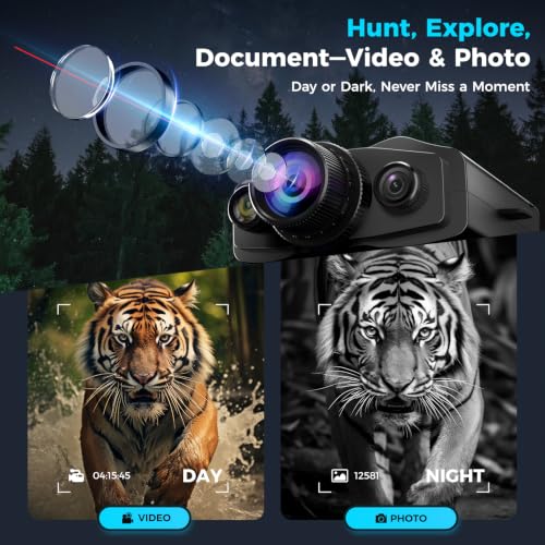 4K Night Vision Goggles for Adults, 3.99" HD Screen, 10000mAh Rechargeable Night Vision Binoculars with 64GB TF Card for Hunting Camping Surveillance - color: Matte Black