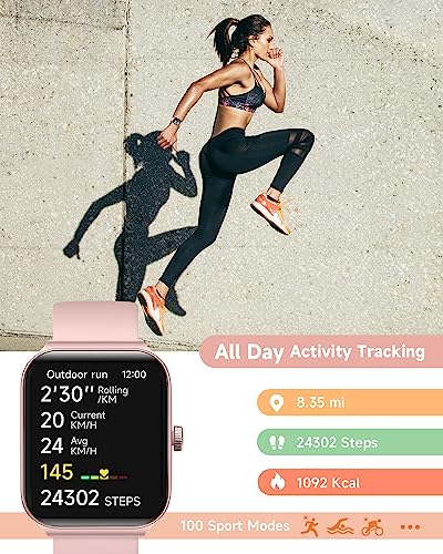 1.95" Smart Watch for Women with ALEXA, Fitness Watch for Android iOS Phone - color: Pink