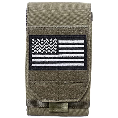 Molle Phone Pouch, Small Molle Pouches, Tactical Cell Phone Holster, Heavy Duty Waterproof Smartphone Case Holder for Vest Belt Waist (Black) - color: SIMPLE BLACK