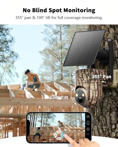 Oculview 4G LTE Cellular Trail Camera 360° Live Streaming Solar Deer Camera, SIM Card Included, Clear Night Vision, Remote Phone Control, Instant Alerts, Cloud Storage for Hunting/Outdoor Security