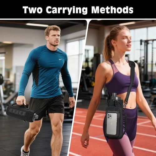MoKo Magnetic Gym Bag, Magnetic Water Bottle Holder with Clear Phone Pouch - color: Black