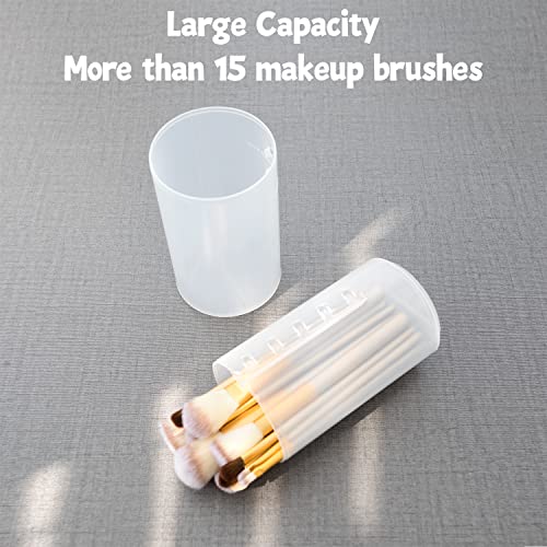 Makeup Brush Holders, 4 Pack of Make up Brushes Organizer Travel Case Retractable Plastic Travel Makeup Brush Holder For Vanity Makeup Artist Brushes Storage Cup - color: Plastic Clear-4pcs