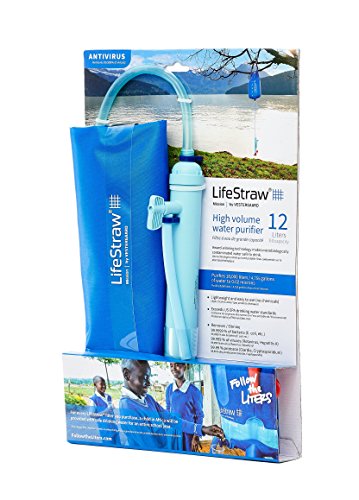 LifeStraw Mission Gravity-Fed Water Purifier, High-Volume, 12 L, Blue | Water Purification System, High-Volume Gravity-Fed Purifier for Camping and Emergency Preparedness, 12 Liter