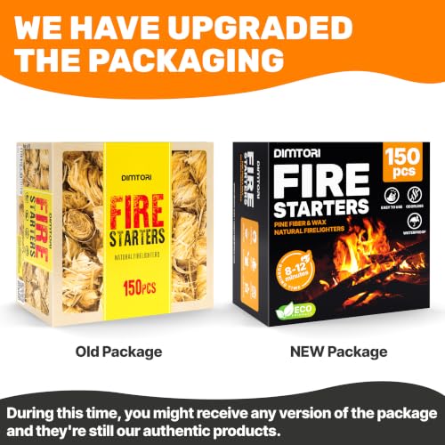 150 pcs Fire Starter - Natural Fire Starters for Campfires, Fire Pit, Pizza Oven, Fireplace, Smoker, BBQ, Pellet Stove & Wood - Fire Starters for Grill, Charcoal Starter - size: 150 pieces