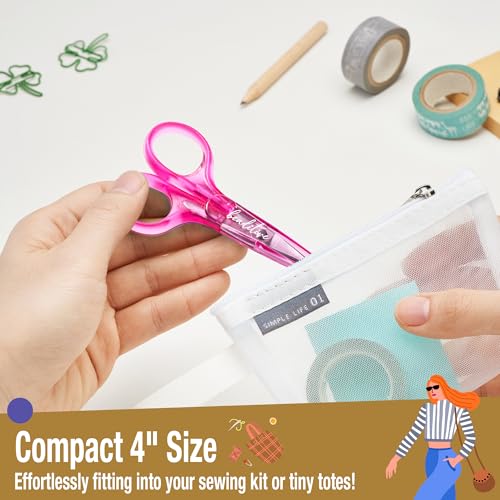 High Precision Detail Scissors Set (2-Pc) Sharp, Fine Tips | Paper Cutting, Scrapbooking, Sewing, Crafting | Stainless Steel | Protective Cover (Jelly) - color: Jelly