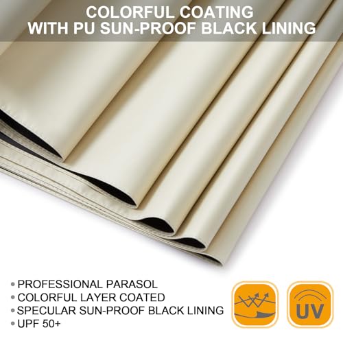 G4Free 47/54/62/68 Inch UV Protection Golf Umbrella Oversized Sun Umbrella | UPF 50+, Auto Open, Vented Double Canopy, Extra Large Coverage, Heavy Duty, Windproof Stick Umbrella - color: Ivory/Black, size: 54 inch