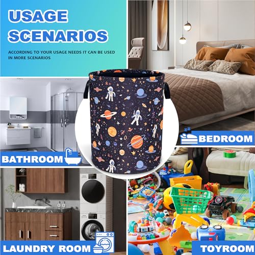Astronaut Planet Universe Laundry Basket Foldable Oxford Cloth 18.9x16.5 In - color: Astronaut