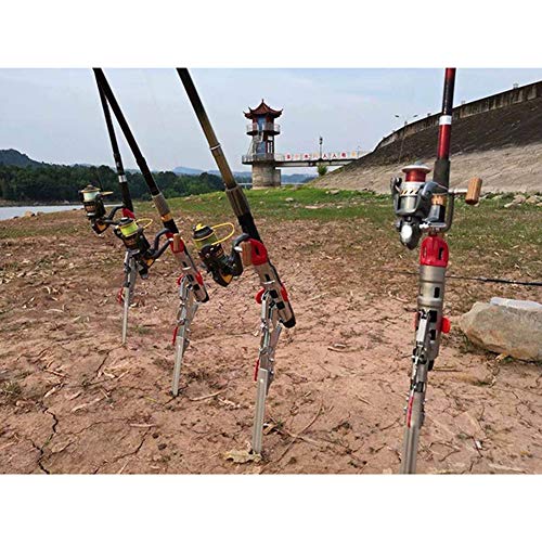 Fishing Rod Holder Smart Fish Catcher Fishing Pole Holders Automatic Spring Tip-Up Hook with Stainless Steel Ground Support Fish Pole Rack