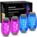 LED Safety Lights(4 Pack).Clip On Strobe&Running Lights.High Visibility Accessories Gear for Your Reflective,Bicycle etc.for Runners, Bike, Walking,Dog Collar, Stroller - color: Pink&Blue