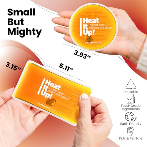 Heat It Up – Reusable Hand Warmers – 8 Instant Heat Packs for Warm Compress
