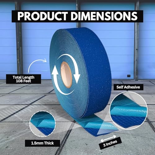 DuraMark RPT-750 Reflective Pavement Marking Tape, Blue, 3 in x 108 ft - color: Blue, size: 3 Inch x 108 Ft