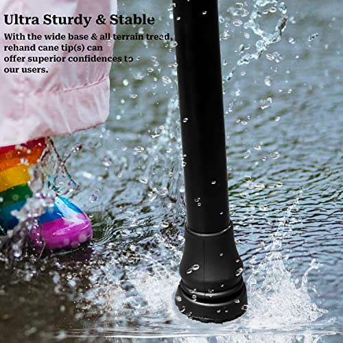 4Pcs Cane Tips 3/4 Inch Heavy Duty Rubber Cane Tips, Anti Slip TPR Replacement Rubber Tips for Canes, Walking Sticks, Hiking Stick, Seniors Crutches Black