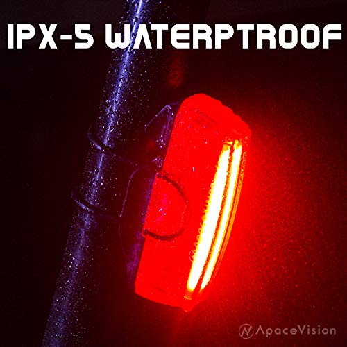 Bike Tail Light USB Rechargeable by Apace - Super Bright 100 Lumens LED Bicycle Rear Light Easily Clips on as a Red Taillight for Optimum Cycling Safety