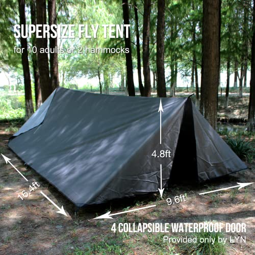 LYN Extra Large Zipper Reusable Survival Emergency Shelter Tent,Thermal Waterproof Fireproof Lightweight Bugout, with Paracord✚Stake for Camping,First Aid,Hiking&Bushcraft - size: XXXXX-Large