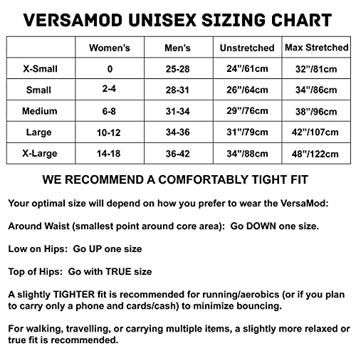 VersaMod Multi-Pocket Running Belt - Travel Waist Pack (X-Large) | Secure Phone Holder & Fitness Accessory Pouch, Protective Flap Pockets, Premium Nylon Spandex Blend, Fits Large Devices - size: X-Large