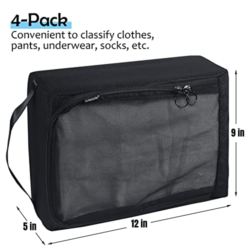 Gloppie 4-Pack Packing Cubes for Luggage - Organizer Suitcase Bags Set - Carry On Travel Accessories - color: 4 PACK Black Honeycomb